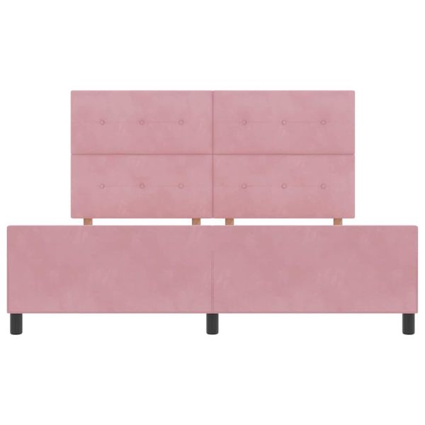 Легло с пружинирана основа с таблото Розово 180 x 200 cm Кадифе