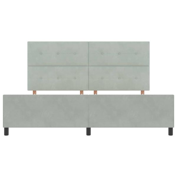 Легло с пружинирана основа Светлосиво 200 x 200 cm Кадифе