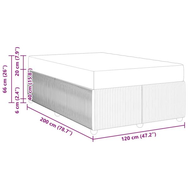 Рамка за легло с матрак Тъмен сив 120 x 200 cm текстил
