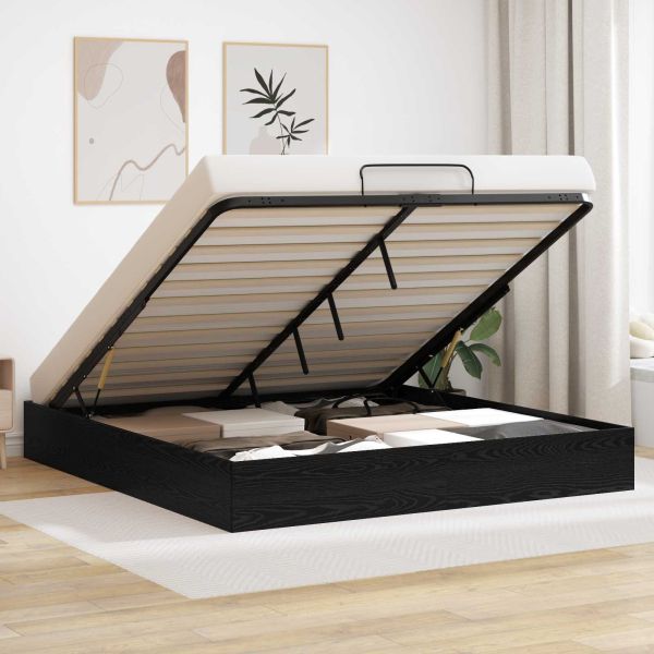 Отоманско легло със съхранение Черния дъб 193 x 120 x 25 см ПДЧ