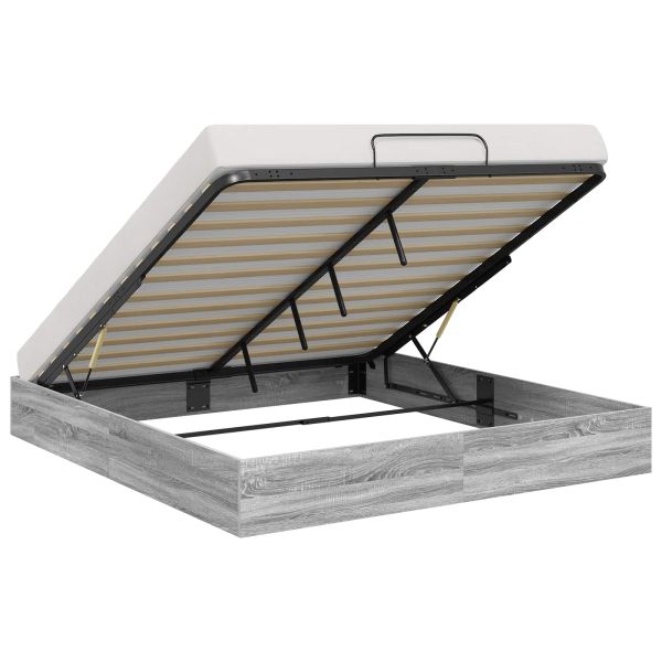 Отоманско легло със съхранение Сив Сонома 193 x 120 x 25 см ПДЧ