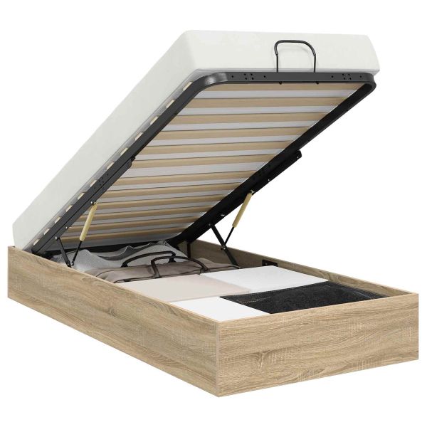 Отоманско легло със съхранение Сонома дъб 193 x 120 x 25 см ПДЧ