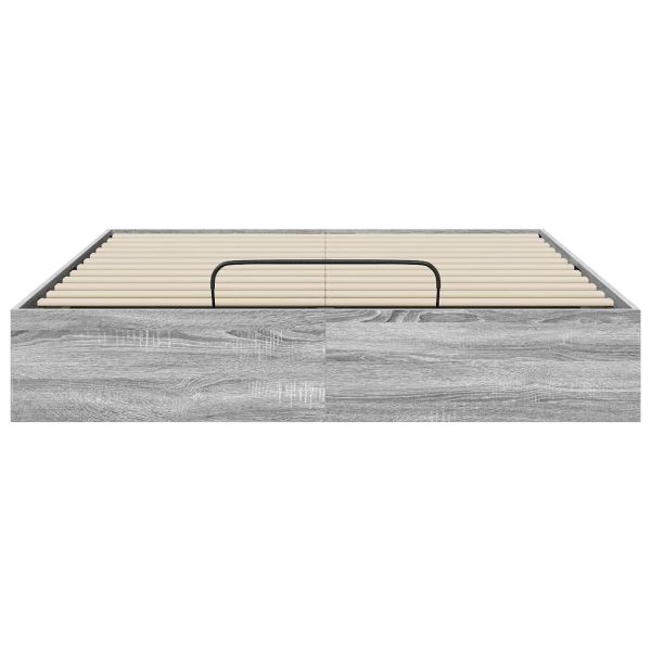 Отоманско легло със съхранение Сив Сонома 193 x 120 x 25 см ПДЧ