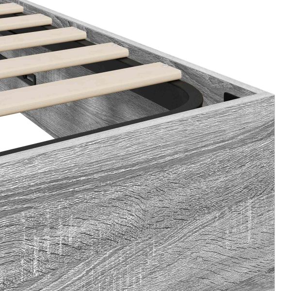 Отоманско легло със съхранение Сив Сонома 193 x 120 x 25 см ПДЧ