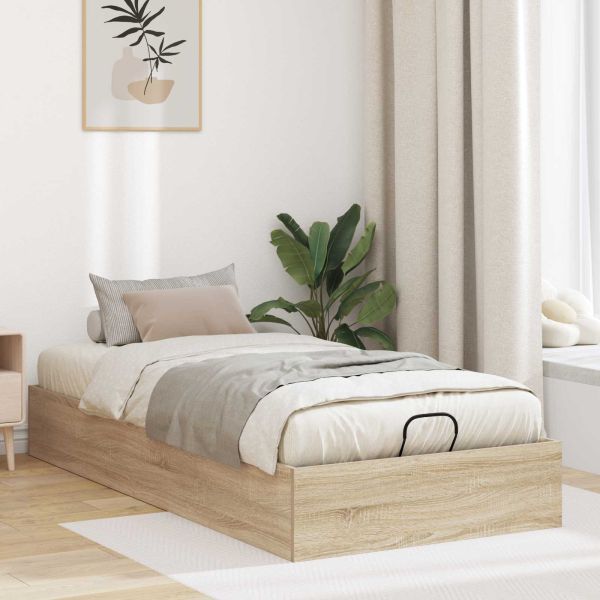 Отоманско легло със съхранение Сонома дъб 193 x 120 x 25 см ПДЧ