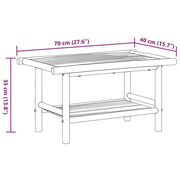 Маса за кафе 70x40x35 см бамбук