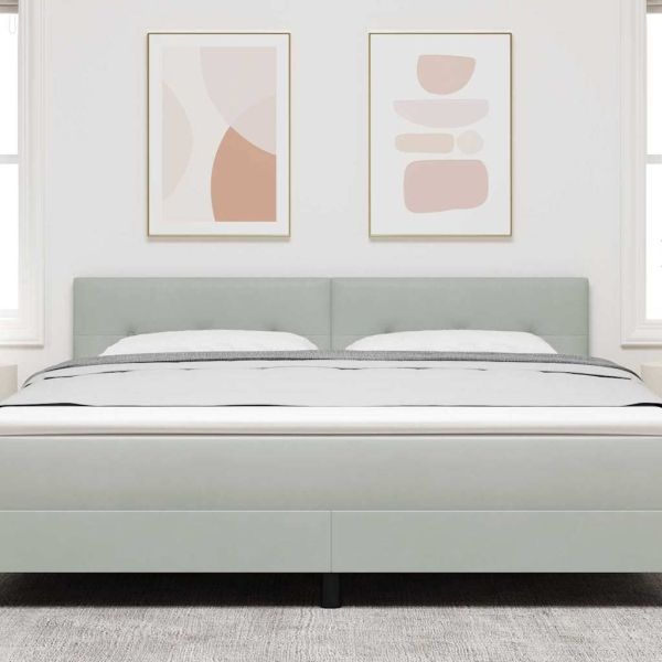 Облегалка за глава с таблото Светлосиво 180 cm Изкуствена