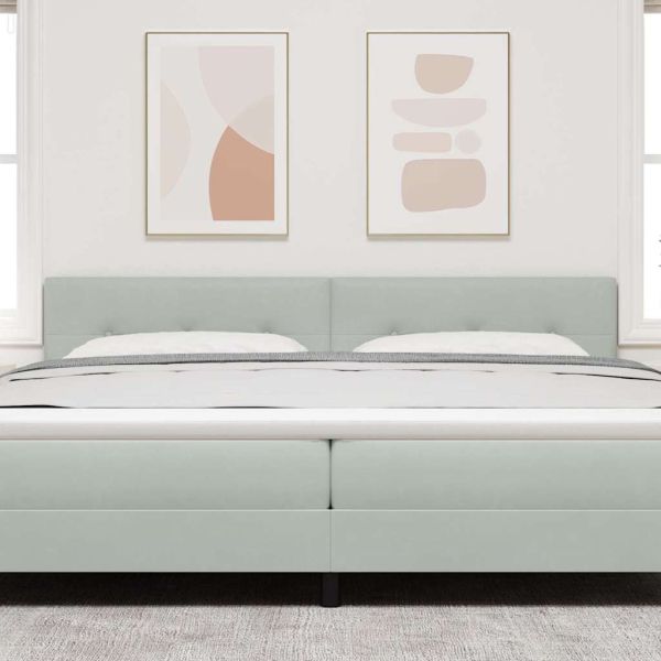 Облегалка за глава с таблото Светлосиво 200 cm Изкуствена