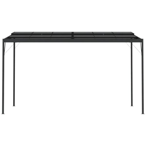 Беседка с покрив, антрацит, 4x3x2,5 м, алуминий и стомана