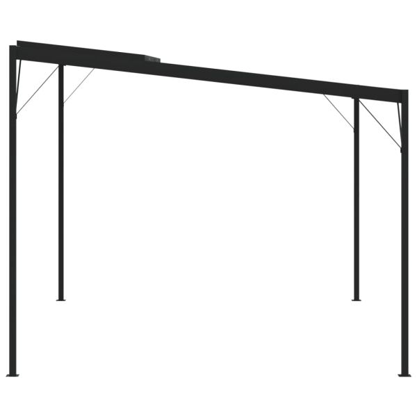 Беседка с покрив, антрацит, 4x3x2,5 м, алуминий и стомана