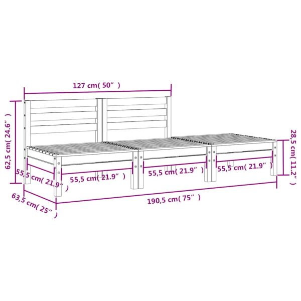 Градински диван, 3-местен, импрегниран бор