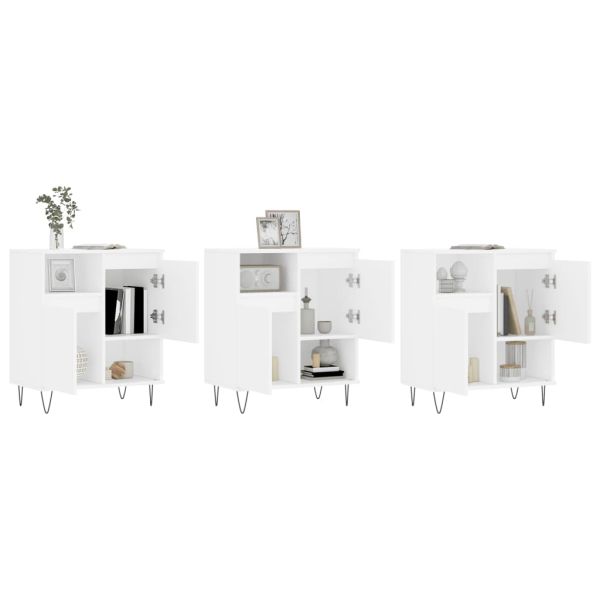 Сайдборди, 3 бр, бели, инженерно дърво