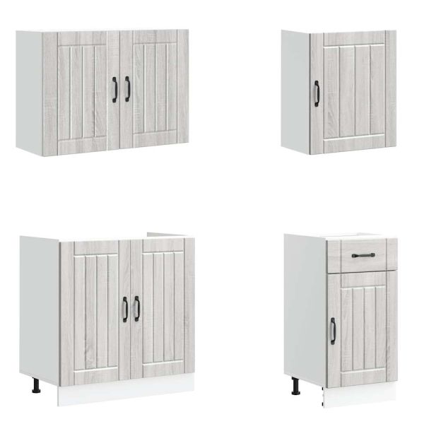 Комплект кухненски шкафове от 7 части Lucca, инженерно дърво