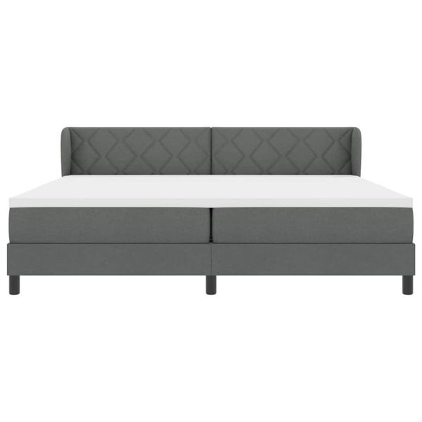 Легло с пружинирана основа Тъмносив 200 x 200 cm текстил