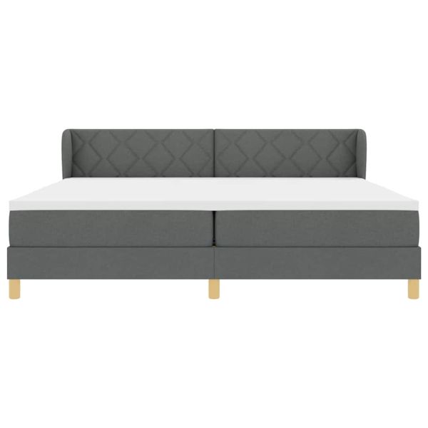 Легло с пружинирана основа Тъмносив 200 x 200 cm текстил