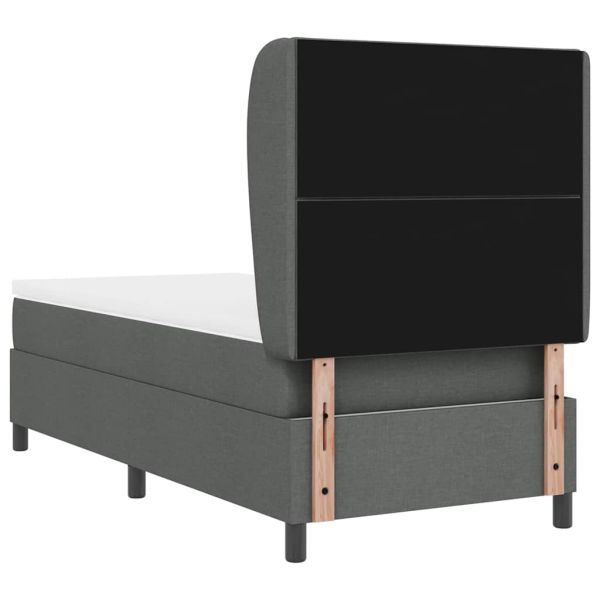 Легло с пружинирана основа Тъмносив 100 x 200 cm текстил