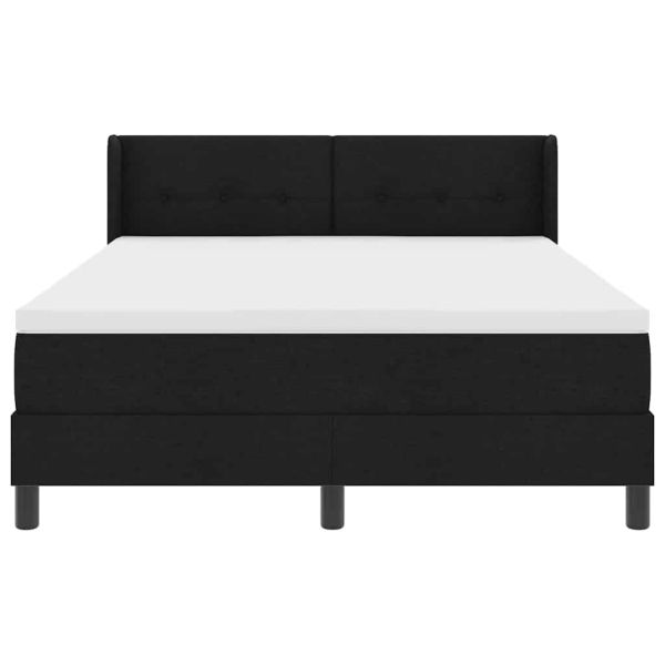 Легло с пружинирана основа Черно 200 x 160 см Полиестер