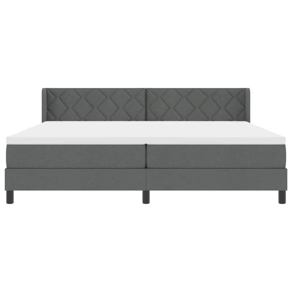 Легло с пружинирана основа Тъмен сив 200 x 200 cm Полиестер