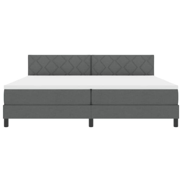 Легло с пружинирана основа Тъмносив 200 x 200 cm текстил