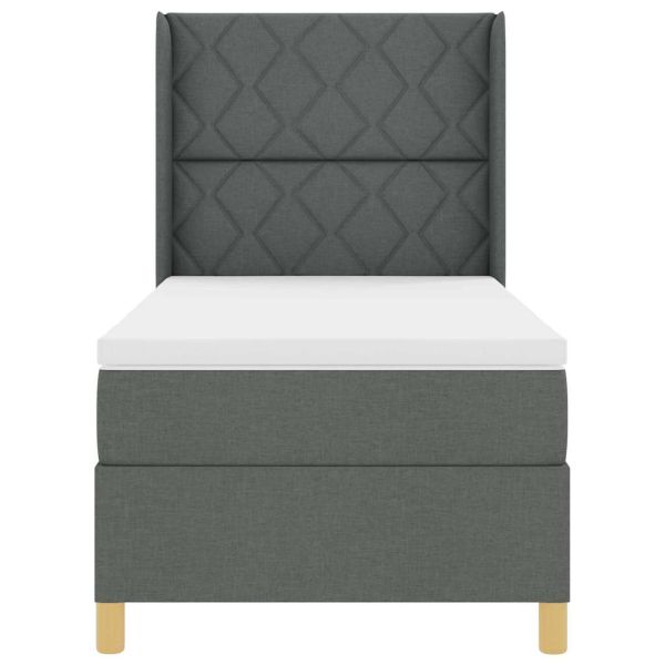 Легло с пружинирана основа с матрак Сив 140 x 200 cm текстил