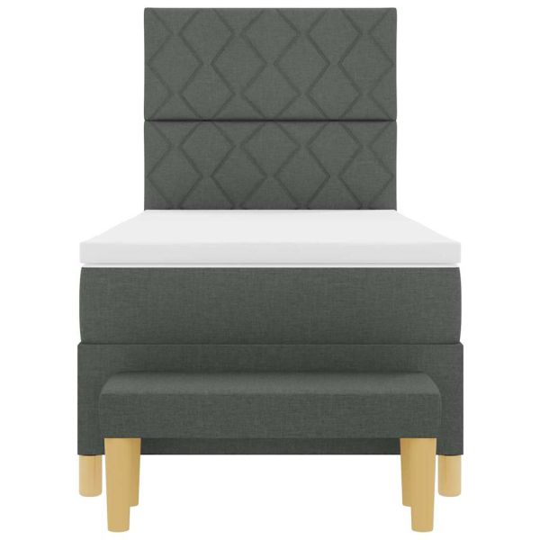 Легло с пружинирана основа Тъмносив 100 x 200 cm текстил