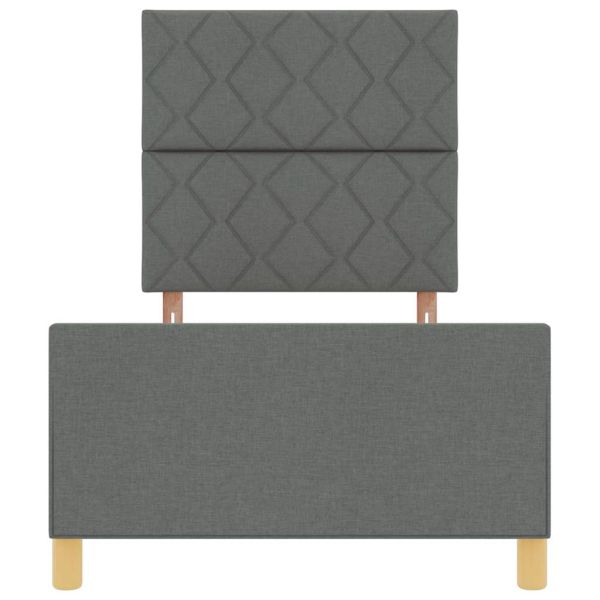 Рамка за легло с таблото Тъмносив 100 x 200 cm текстил