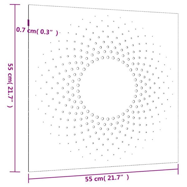 Градинска декорация 55x55 см кортенова стомана дизайн слънце