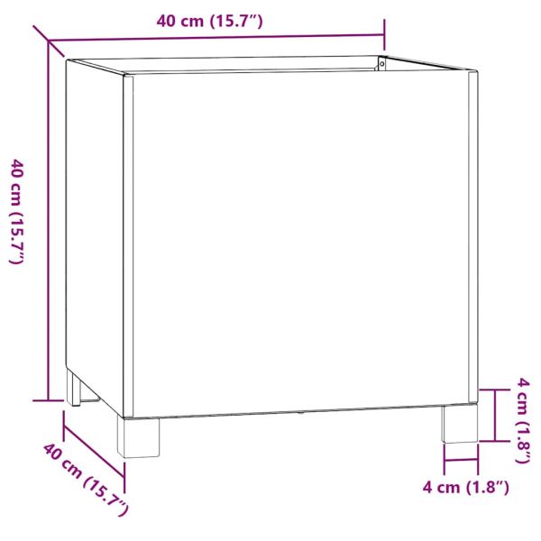 Кашпи с крака, 2 бр, ръждиво, 40x40x40 см, кортенова стомана