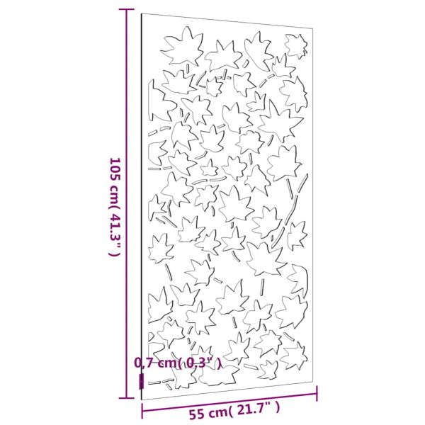 Градинска декорация 105x55 см стомана кортен дизайн кленов лист