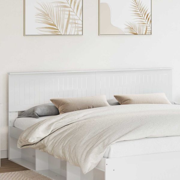 Облегалка за глава с таблото Гланц бяло 200 cm Инженерно дърво