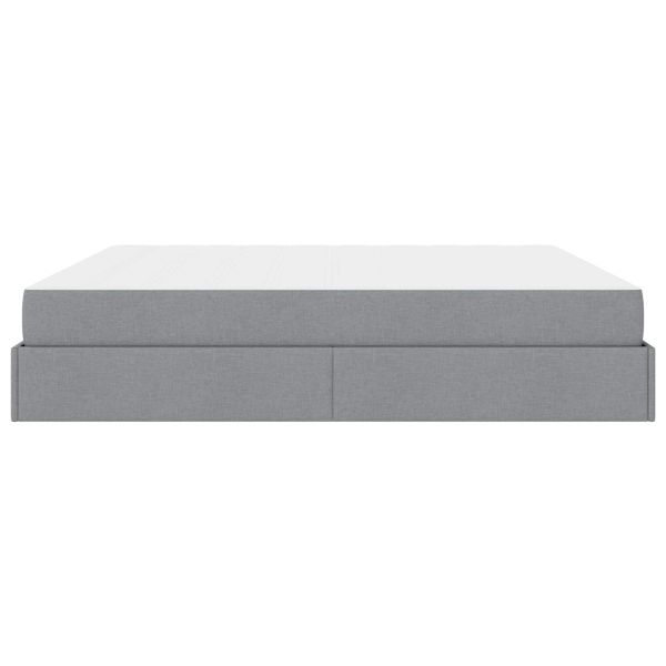 Рамка за легло с матрак с матрак 2 pcs Светлосиво текстил