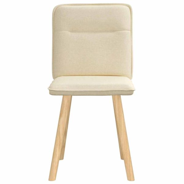 Трапезни столове, 2 бр, кремави, текстил