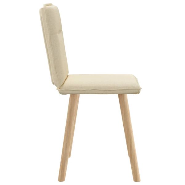 Трапезни столове, 2 бр, кремави, текстил