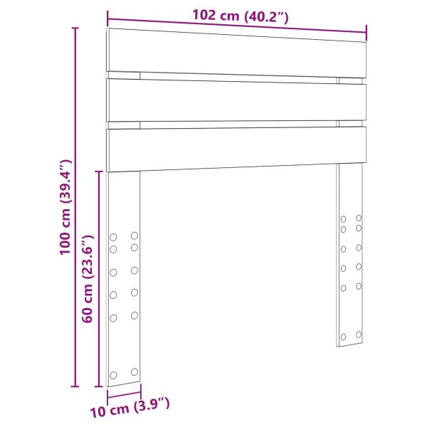 Облегалка за глава Циментено сиво 100 cm Инженерно дърво
