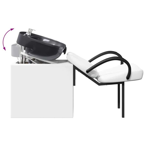 Шампоан стол Бял и черен 63 x 141 x 92 см ПВЦ