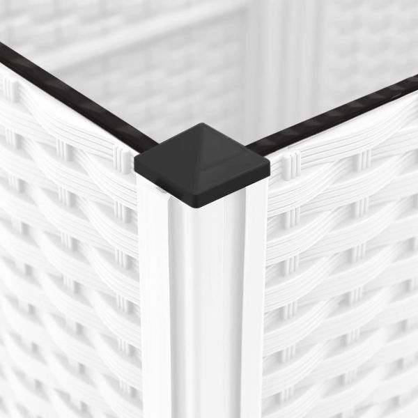 Градински сандък с пергола, бял, 40x40x136 см, PP