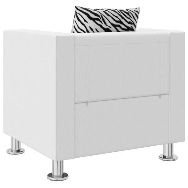 Фотьойл, бял, изкуствена кожа