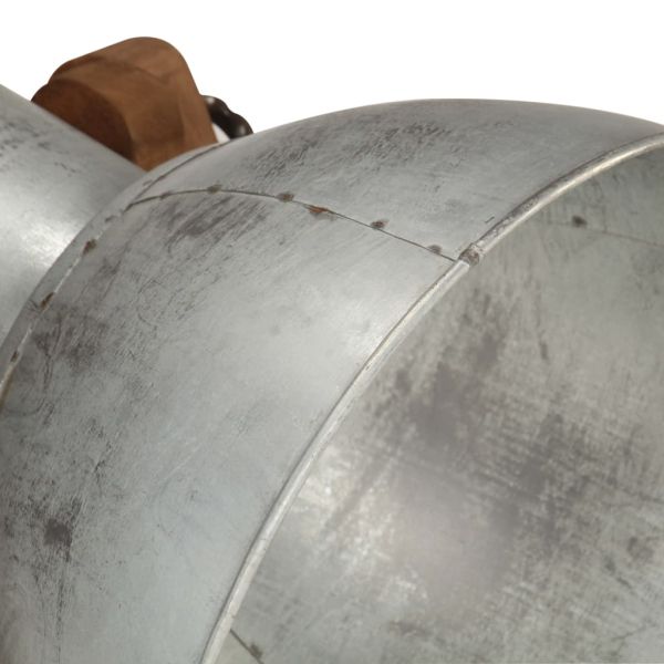 Подова лампа, сребриста, E27, мангово дърво масив