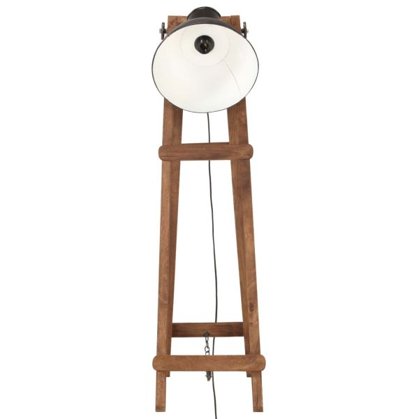 Подова лампа, черна, E27, мангово дърво масив