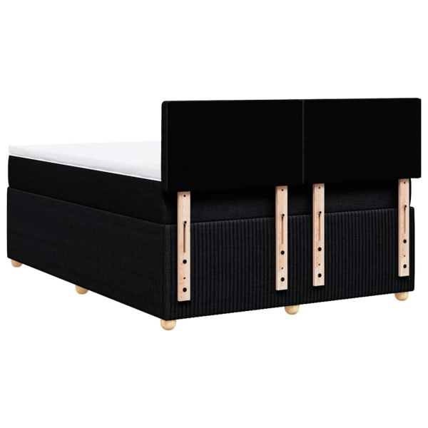 Боксспринг легло с матрак, черно, 140x200 см, плат