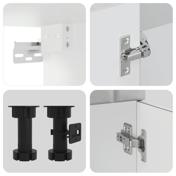 Комплект кухненски шкафове от 8 части "Lucca", бетонно сив, инженерно дърво