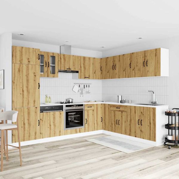 Комплект кухненски шкафове от 14 части Kalmar, инженерно дърво