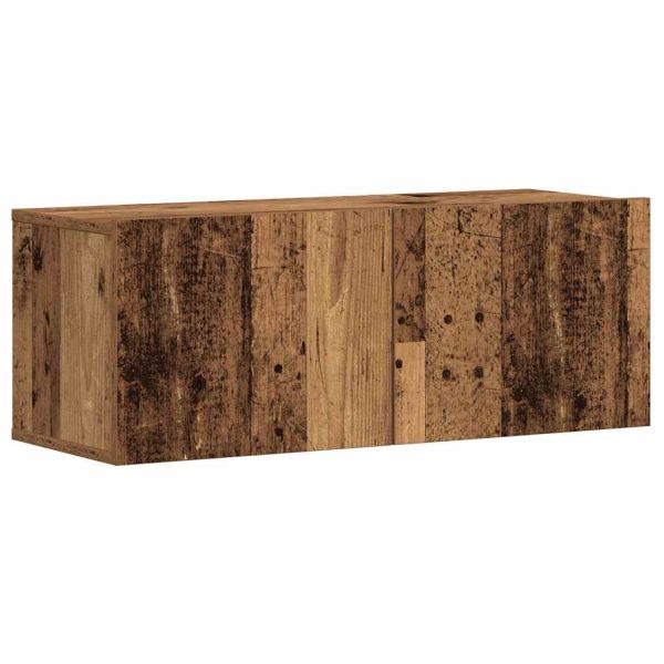 Комплект ТВ шкафове за стенен монтаж 5 части, инженерно дърво