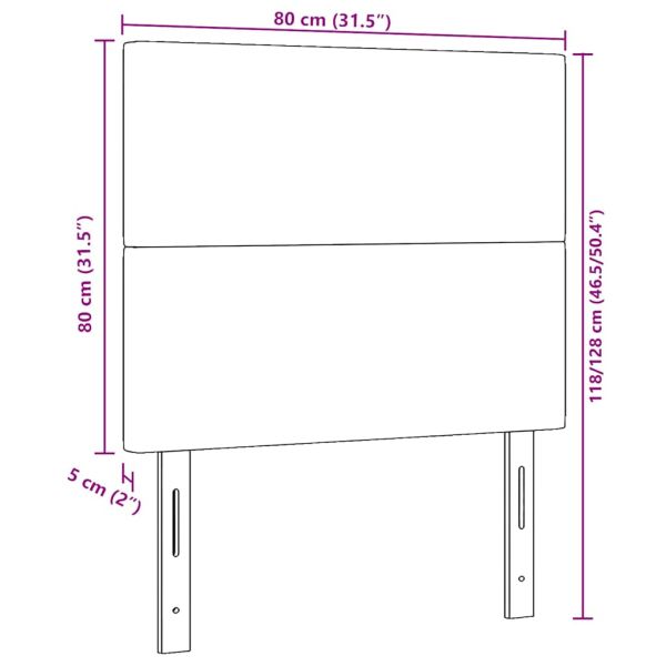 LED глава С LED лентисти светлини Светлосиво 80 cm Полиестер