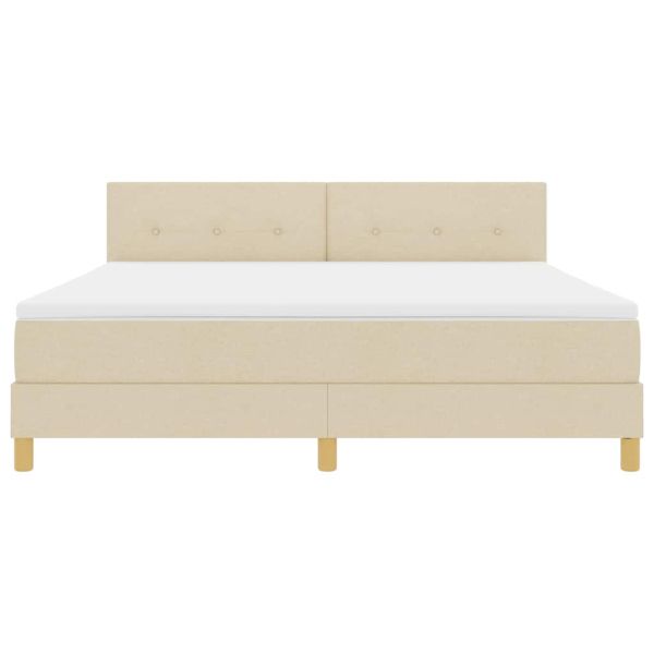 Легло с пружинирана основа с матрак Крем 180 x 200 cm текстил