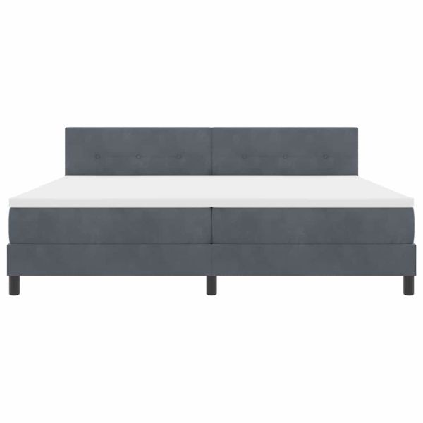 Легло с пружинирана основа Тъмен сив 200 x 200 cm Кадифе