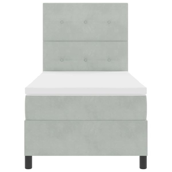 Легло с пружинирана основа Светлосиво 90 x 190 cm текстил