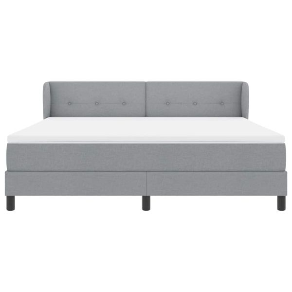 Легло с пружинирана основа Светлосиво 180 x 200 cm текстил