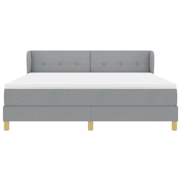 Легло с пружинирана основа Светлосиво 180 x 200 cm текстил