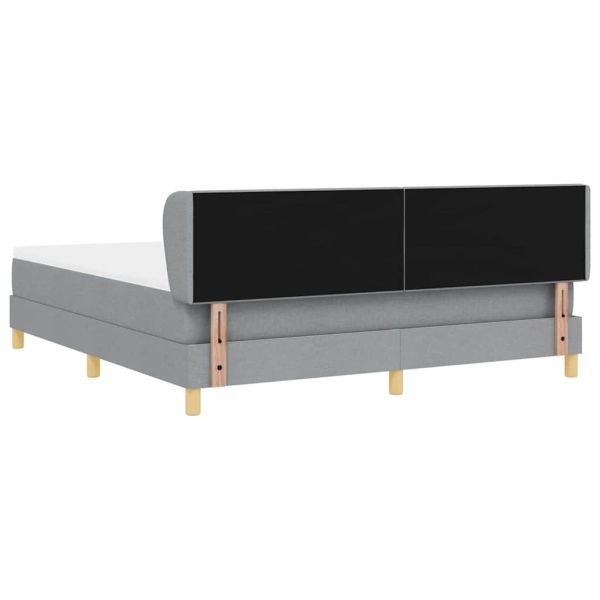 Легло с пружинирана основа Светлосиво 180 x 200 cm текстил